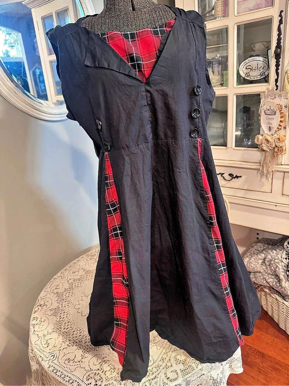 Plaid Panel Midi Dress Size 4XL Like New